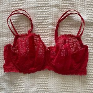 Chantelle Red Lace Bra 36DD